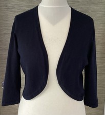 HOBBS Large Cardigan Bolero Posh NAVY HOBBS Knitted Short Jacket Shrug Large
