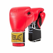 Everlast 1910 Premium Leather Boxing Gloves – Red – Size 12 oz