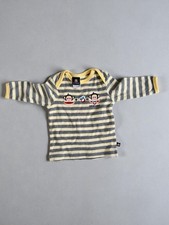 Small Paul Paul Frank Baby Long Sleeve Tee Striped Yellow Grey 100% Cotton