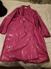 Fasion Nova Pink Shiny Pvc Coat Size 3XL.
