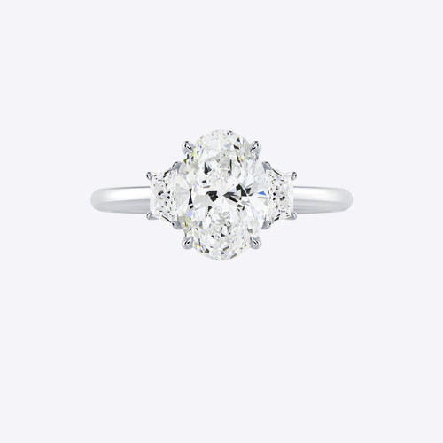 Diamond engagement ring - ring, oval