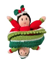 Doll Knitted Topsy Turvy Green