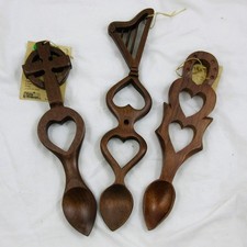 3 x  Welsh Love Spoons - hand crafted