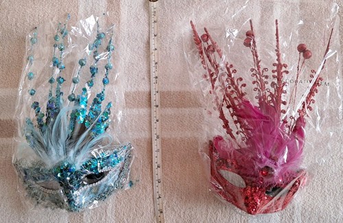 Pair genuine venetian masks - 2,