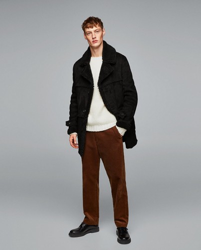 Zara man black faux - man,