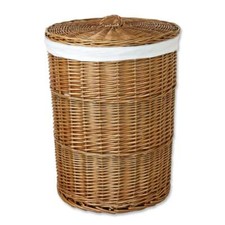 Round Natural Wicker Laundry