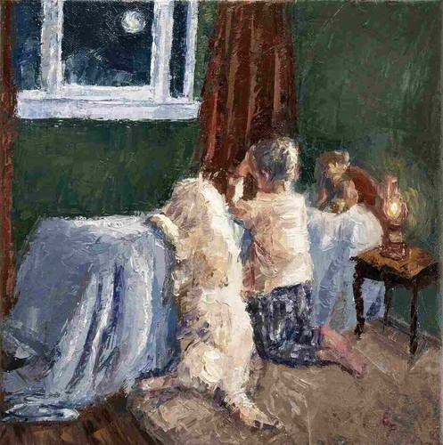 Art print giclee little boy - print,