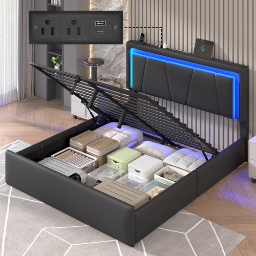 Queen size hydraulic lift - , bed