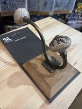 Wood And Ceramic Coat Hook Single Hook In Black And Cream New