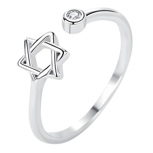 Star david adjustable ring - star,
