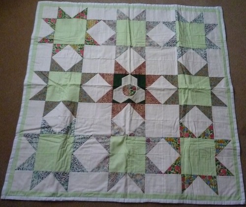 Various greens lap quilt - various,