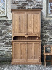 7ft Antique Pitch Pine Larder