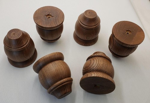 Rustic oak turned - bun, wood