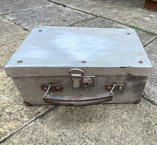 Vintage silver metal storage - vintage,