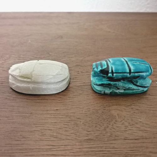 Egyptian stone scarab set - scarab,