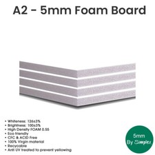 A2 420x594 mm/16.5x23.4ins Foam Board 5mm 10 pack white, High Quality Guaranteed