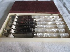 Vintage Pearlised Handle Tea-Butter-Dinner Knives