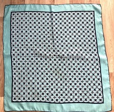 Vintage Jaeger Mid Century Style Italian Silk Scarf Hand Rolled Hem 25”Square 