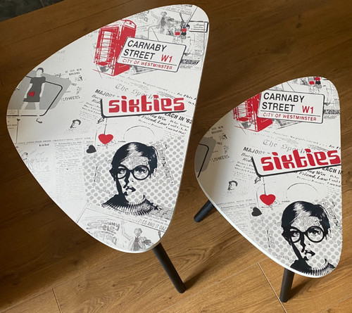 Retro style decoupage oval - style,