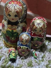 Russian Vintage Wooden Nesting Dolls Set of 5