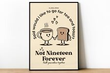 The Courteeners Not Nineteen Forever Poster | Tea & Toast Lyric Print | Retro