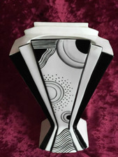 CLARICE CLIFF STYLE "MONO" FAN VASE BRIAN "DEBORAH" WOOD