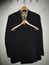 mens BEN SHERMAN BLACK CHALKSTRIPE 100% WOOL SUIT SIZE 40"L CHEST 34" WAIST 33"L