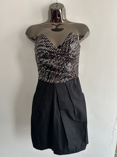 Lipsy black tulip mini dress - black,