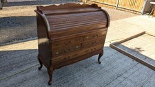 Inlaid rosewood roll top desk