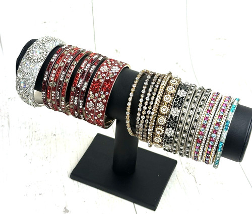 Crystal bangle bracelets - crystal,