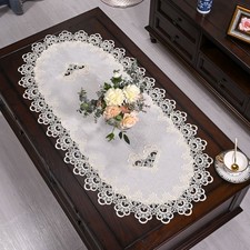 Flower Embroidery Oval Lace