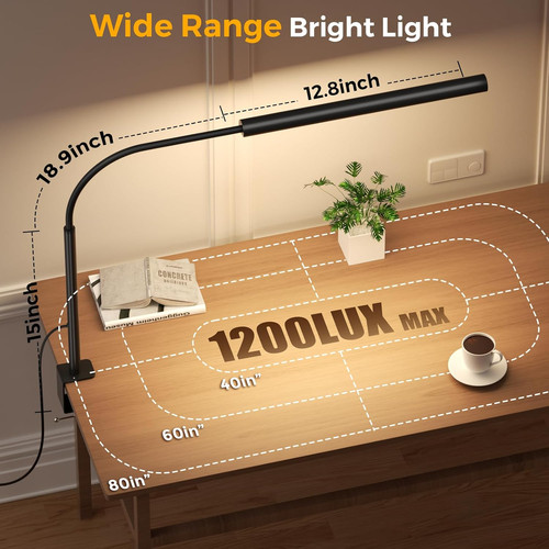Led desk lamp clamp flexible - led,