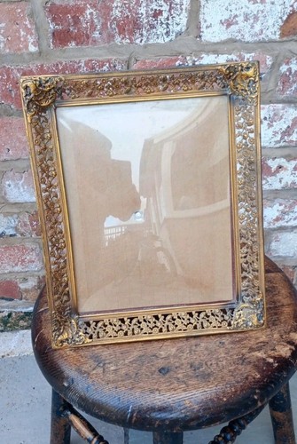 Vintage filigree brass photo - filigree,