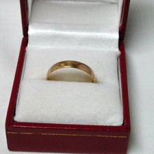 Victorian 22ct Gold Plain Narrow  Wedding Ring  By Samuel Hope  Size Q - 23092