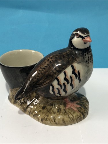 Quail ceramics egg cup red - quail,