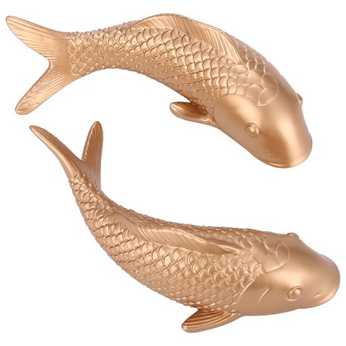 2pcs resin carp golden - golden, fish