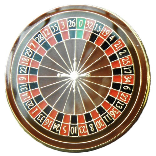 Roulette wheel pin badge - wheel,