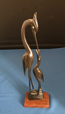 Vintage Horn Carved Crane / Heron Sculpture