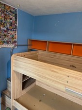 LARGE SOLID BUNK BEDS WITH END STEPS WILL REQUIRE ASSEMBLEY AND COLLECTION