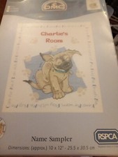 Name Sampler Perfect Pets - RSPCA Cross Stitch Kit - DMC (Puppy)10" x 12"