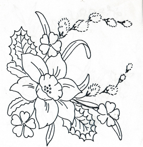 Vintage embroidery transfer - vintage,