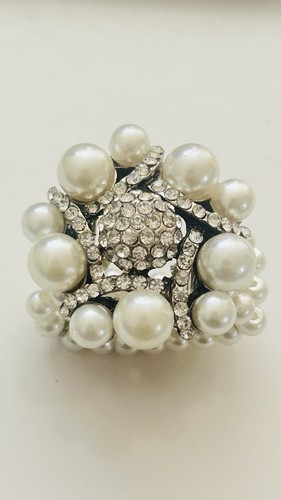 Pearl and diamanté stretch - pearl,