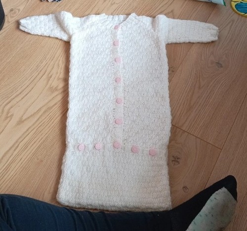 Handmade knitted baby sack