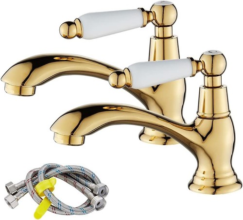 Bathroom basin pillar taps - basin,