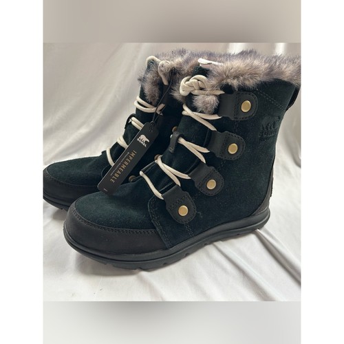 Sorel black suede fur trim - sorel, fur-trim