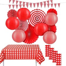 18Pcs Picnic Party Decorations Set, Party Supplies Include Pennant Banner NEW