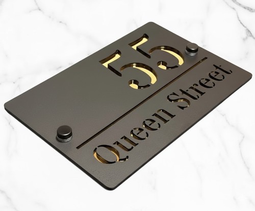 Door sign house number - sign,