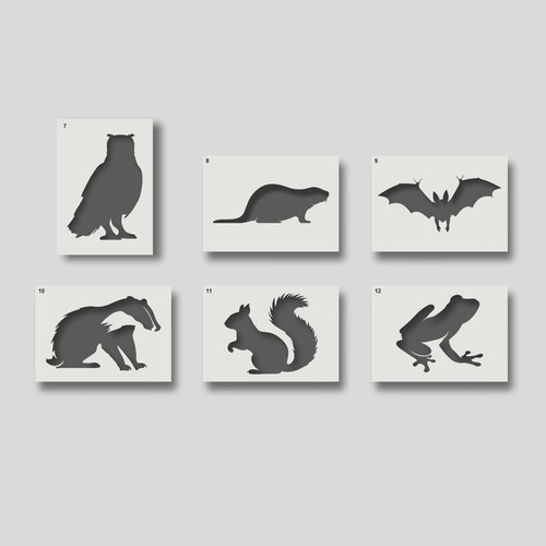 Wildlife stencils reusable - stencils,