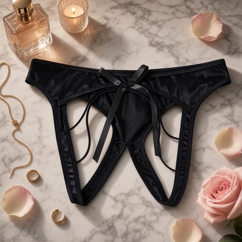Sexy satin open - satin, open-crotch