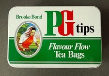 Brooke Bond PG Tips vintage collectable Tea Bags tea caddy Flavour Flow Tea Bags